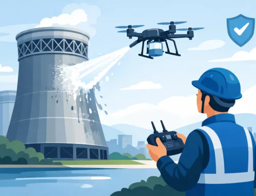 Limpeza de torres com drone com mais segurança